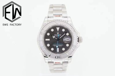 Rolex Yacht-Master 40mm 3235 Movement 904L Steel Black Face Blue Lume SS Oyster Strap Watch